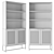 Scandi-Style Bookcase: Wood, Metal, and Cane 3D model small image 2