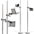 Sleek Stilnovo Triedro Floor Lamp 3D model small image 2