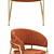 Elegant Velvet Gold Chair 3D model small image 5