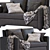 Sleek Bekkseda Leather Sofa 3D model small image 3