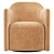 Blu Dot About Face Swivel Chair - Modern Velvet Lounge Seating 3D model small image 2