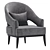Luxury PERULA Armchair: Elegant and Comfortable 3D model small image 4