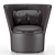 Luxurious Dark Green Fabric Armchair 3D model small image 1