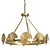 Elegant Brass Monroe Chandelier 3D model small image 1