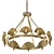 Elegant Brass Monroe Chandelier 3D model small image 3