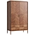 Pattern Wardrobe with 2 Solid Fronts and 2 Drawers - Modern Storage Solution 3D model small image 1