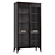 Elegant Glass Front Wardrobe with Drawers 3D model small image 1