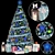 Christmas Blue Tree 2: Festive Decor with Gifts & Lantern 3D model small image 1