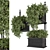 Modern Metal Box with Hanging Indoor Plants 3D model small image 2