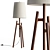 Walnut Wood Tripod Floor Lamp 3D model small image 2