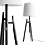 Walnut Wood Tripod Floor Lamp 3D model small image 4