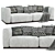 Modern Lario Flexform Double Sofa 3D model small image 5