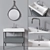 Galassia Furniture Set: Sink, Mirror, Furniture 3D model small image 2