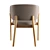 Elegant Leather Oak Chair 3D model small image 5