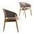 Elegant Leather Oak Chair 3D model small image 7