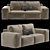 Modern Designer Sofa with Elegant Wood Frame 3D model small image 2