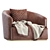 Elegant Leather Armchair: RUDAS 01 3D model small image 1
