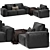 Sleek Designer Sofa for Modern Interiors 3D model small image 1