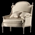 Elegant Kosovart Louis Armchair 3D model small image 1