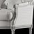 Elegant Kosovart Louis Armchair 3D model small image 3