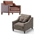 Paidge Velvet and Leather Chair: Elegant and Versatile 3D model small image 2