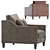 Paidge Velvet and Leather Chair: Elegant and Versatile 3D model small image 5