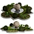 Garden Oasis Set with Fountain 3D model small image 1