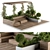 Rooftop Oasis: Pergola Garden Set 3D model small image 1