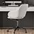 Sleek White Office Table - Contemporary Home Office Furniture 3D model small image 4