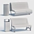 Urban Bench Set 03: Stylish Outdoor Seating 3D model small image 2