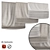 Roman Textured Curtains - Gray & Beige 3D model small image 1
