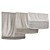 Roman Textured Curtains - Gray & Beige 3D model small image 2