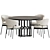 Luz Intreccio Dining Set: Elegant Wood and Velvet Chairs 3D model small image 2