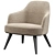 Sleek Jane Armchair: Modern metal base 3D model small image 1