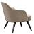 Sleek Jane Armchair: Modern metal base 3D model small image 3