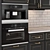 Elegant Black & Gold Kitchen Set 3D model small image 3