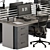 Modern Employee Office Set 3D model small image 3
