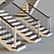 Wooden Stairs with Metal Balusters 3D model small image 2