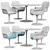 Turquoise-Blue Tulip Chair Set - Eero Saarinen x Knoll 3D model small image 3