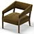 Sleek Angle Arm Club Chair 3D model small image 2