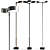 Sleek Tvåpuck Outdoor Floor Lamp 3D model small image 1