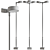 Sleek Tvåpuck Outdoor Floor Lamp 3D model small image 2