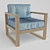 Sky Blue Aster Armchair 3D model small image 1