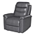 Smoke Leather Power Recliner: Ultimate Comfort & Style 3D model small image 1