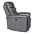 Smoke Leather Power Recliner: Ultimate Comfort & Style 3D model small image 3