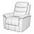 Smoke Leather Power Recliner: Ultimate Comfort & Style 3D model small image 4