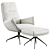 Modern Black and White Armchair 3D model small image 3