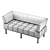 Elegant Office Deuce Sofa 3D model small image 4