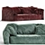 Elegant Velour Sofa 3D model small image 1