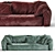 Elegant Velour Sofa 3D model small image 2